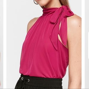 NWT Express Tie Mock Neck Thong Bodysuit